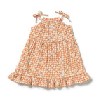 Checkerberry Organic Crinkle Ruffle Dress
