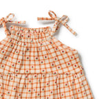 Checkerberry Organic Crinkle Ruffle Dress