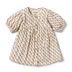 Little Blossom Organic Crinkle Button Dress