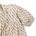Little Blossom Organic Crinkle Button Dress