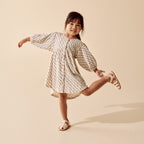 Little Blossom Organic Crinkle Button Dress