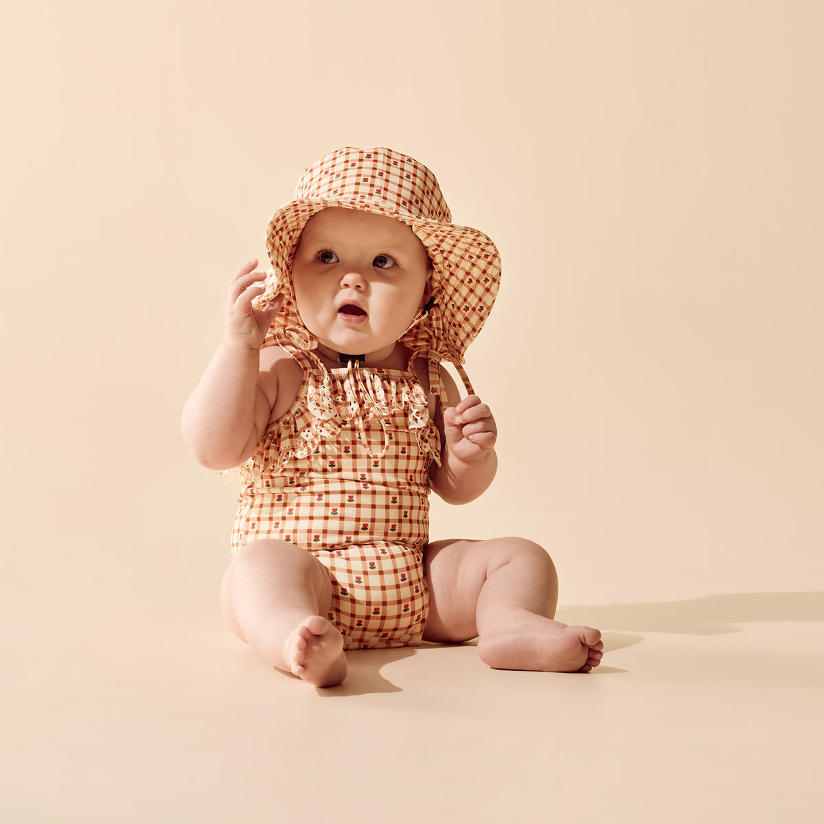 Checkerberry Swim Sun Hat