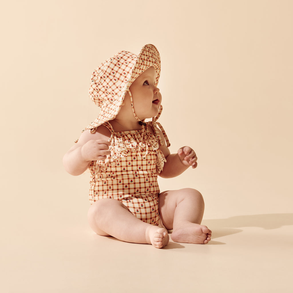 Checkerberry Swim Sun Hat
