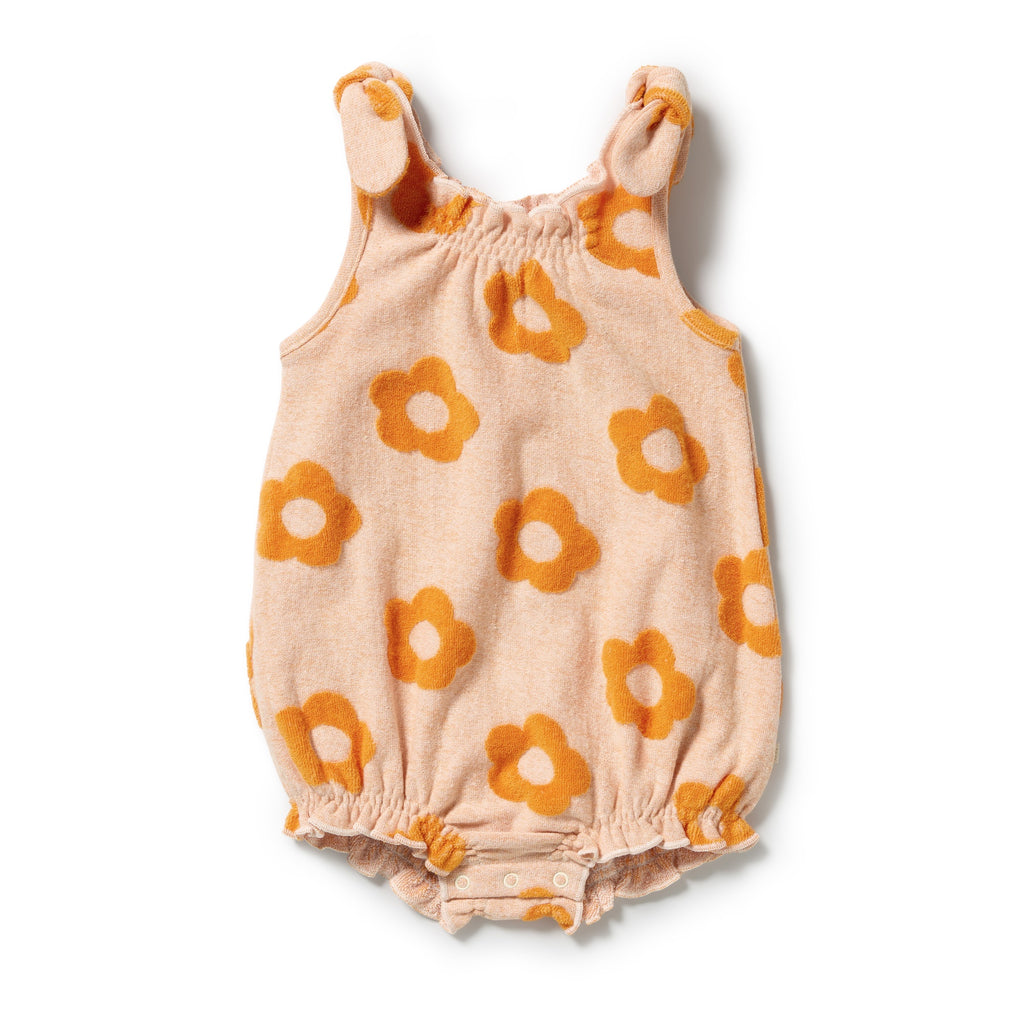Daisy Glow Organic Terry Tie Playsuit