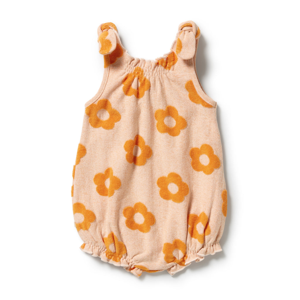 Daisy Glow Organic Terry Tie Playsuit