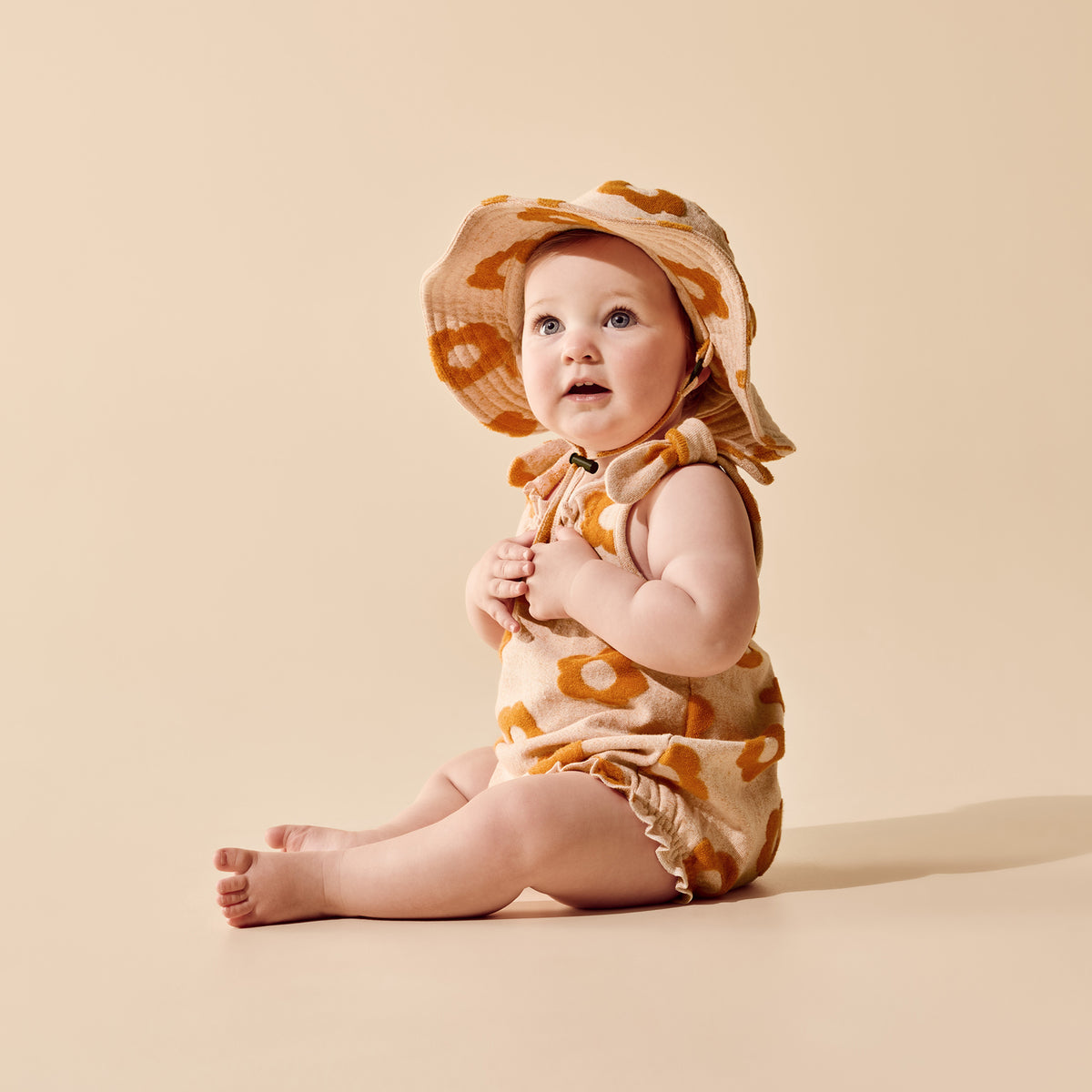 Daisy Glow Organic Terry Tie Playsuit