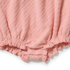 Petal Pink Check Organic Terry Tie Playsuit
