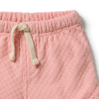 Petal Pink Check Organic Terry Tie Short