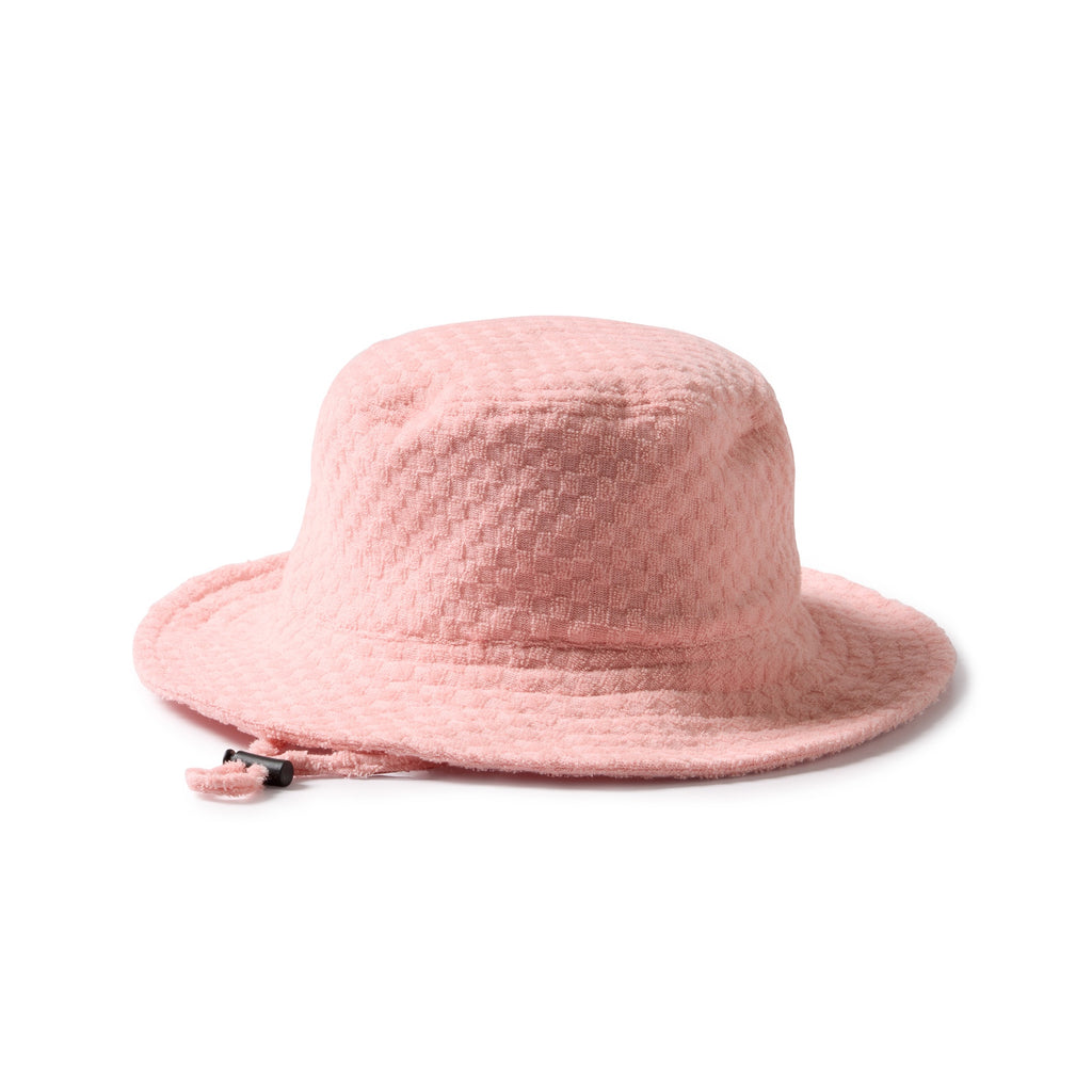 Petal Pink Check Organic Terry Sun Hat