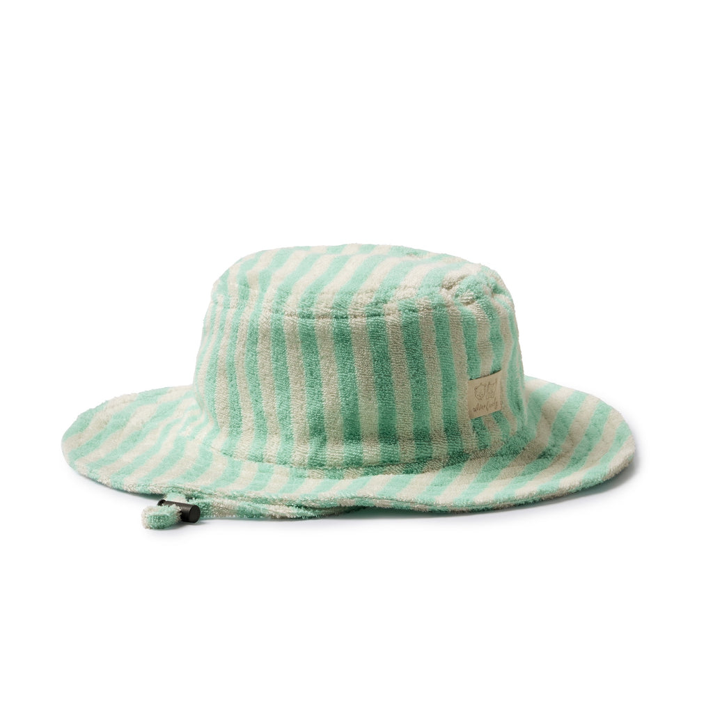 Seafoam Stripe Organic Terry Sun Hat