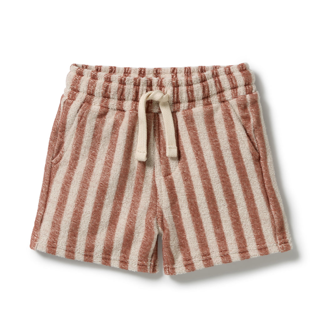 Cherry Cola Stripe Organic Terry Short