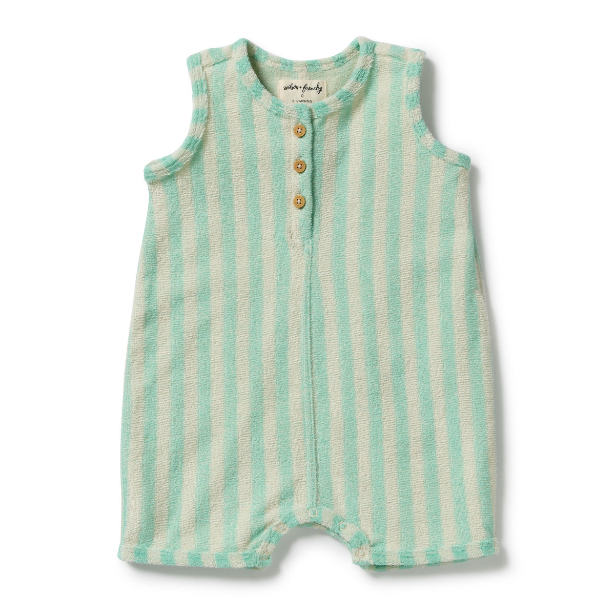 Seafoam Stripe Organic Terry Growsuit