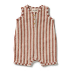 Cherry Cola Stripe Organic Terry Growsuit