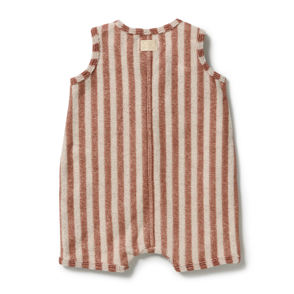 Cherry Cola Stripe Organic Terry Growsuit