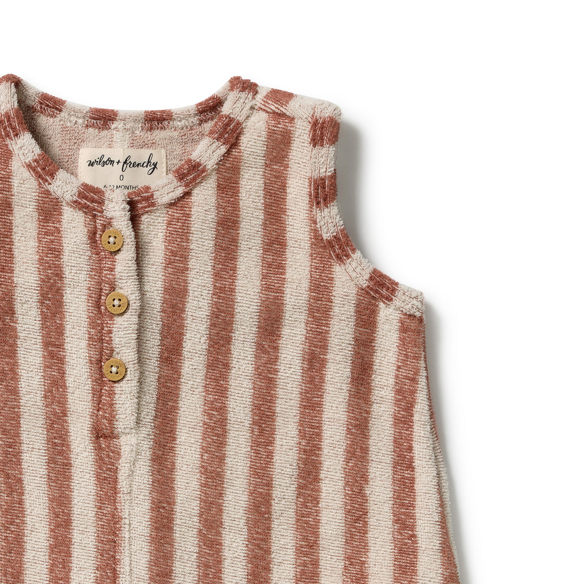 Cherry Cola Stripe Organic Terry Growsuit
