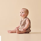 Cherry Cola Stripe Organic Terry Growsuit
