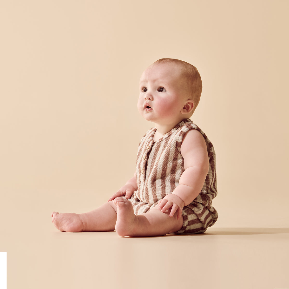 Cherry Cola Stripe Organic Terry Growsuit