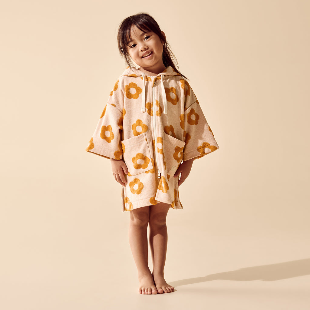 Daisy Glow Organic Terry Hooded Towel