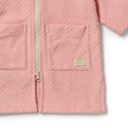 Petal Pink Check Organic Terry Hooded Towel