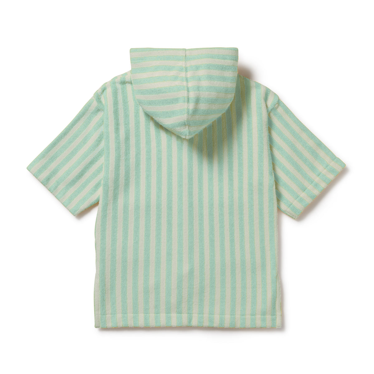 Seafoam Stripe Organic Terry Hooded Towel