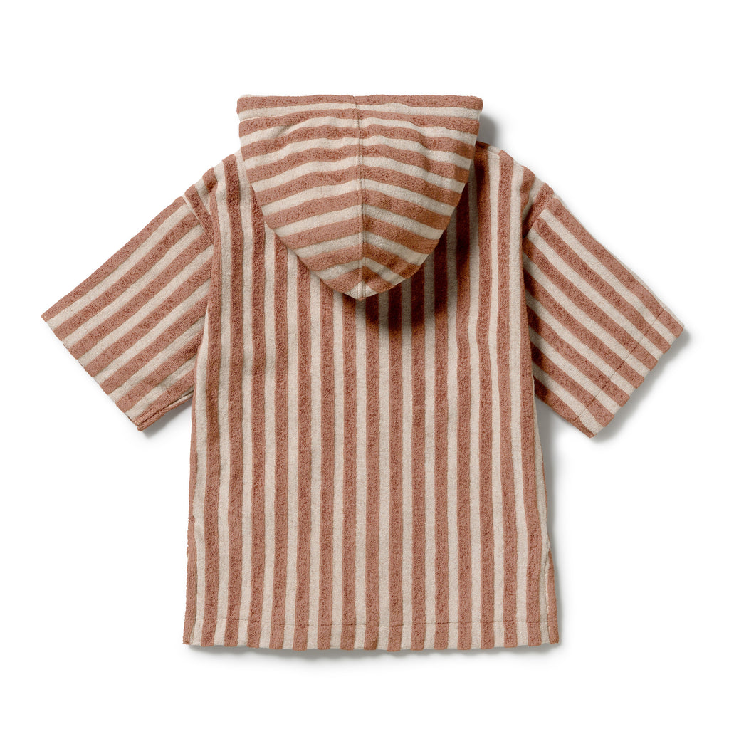 Cherry Cola Stripe Organic Terry Hooded Towel