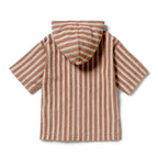 Cherry Cola Stripe Organic Terry Hooded Towel