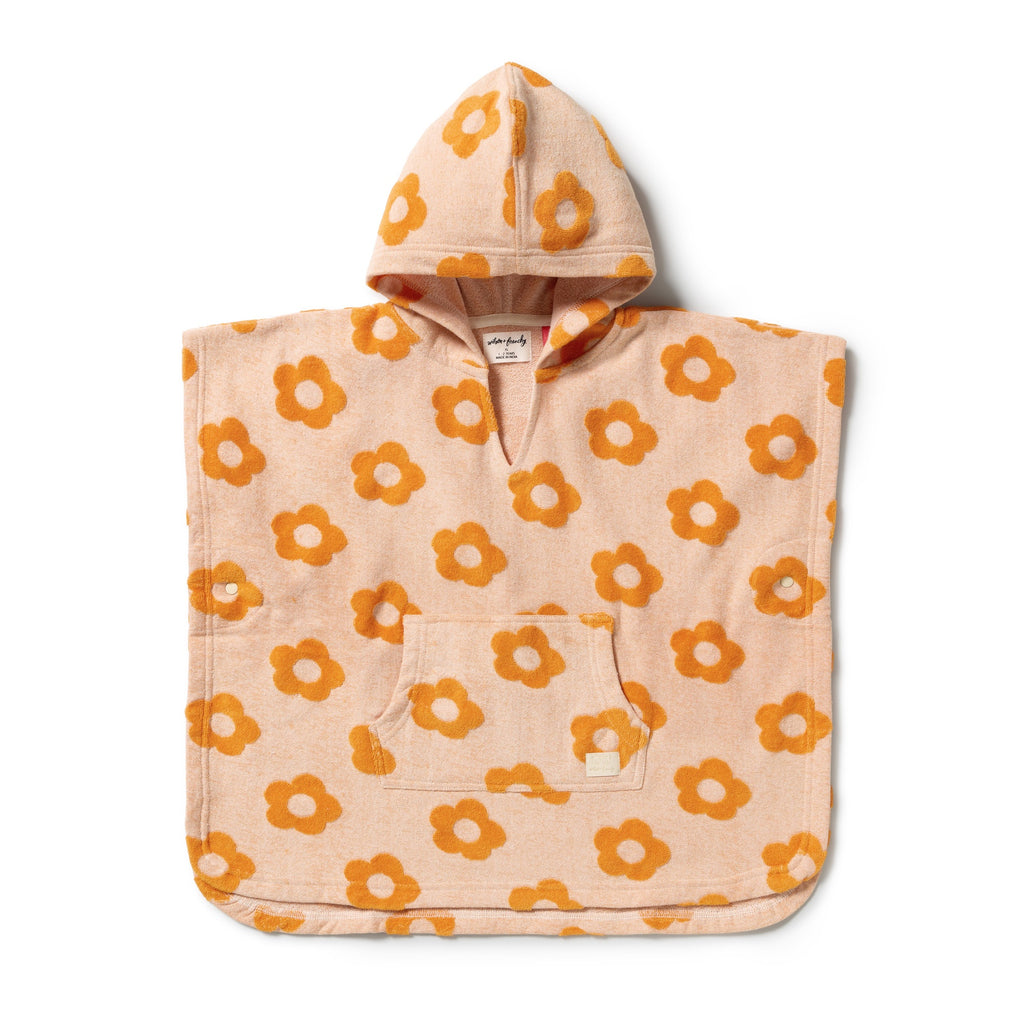 Daisy Glow Organic Terry Hooded Poncho