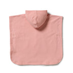 Petal Pink Check Organic Terry Hooded Poncho