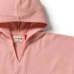 Petal Pink Check Organic Terry Hooded Poncho