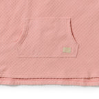 Petal Pink Check Organic Terry Hooded Poncho