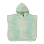 Seafoam Stripe Organic Terry Hooded Poncho