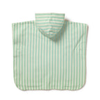 Seafoam Stripe Organic Terry Hooded Poncho