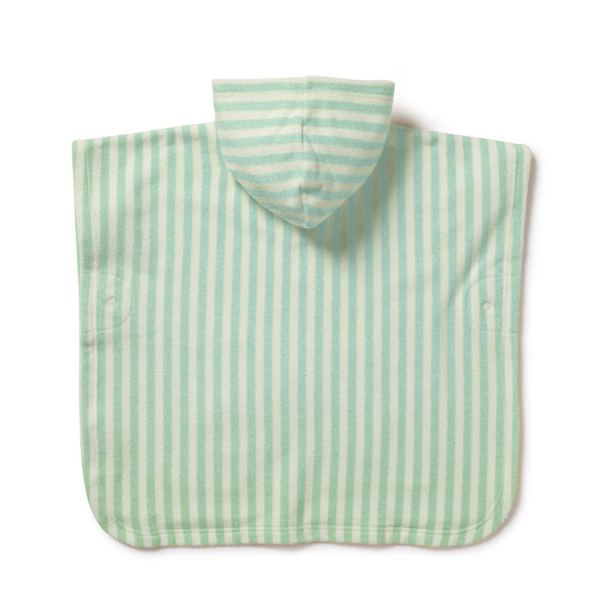 Seafoam Stripe Organic Terry Hooded Poncho