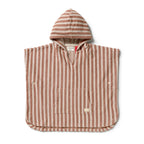Cherry Cola Stripe Organic Terry Hooded Poncho