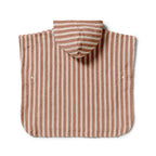 Cherry Cola Stripe Organic Terry Hooded Poncho