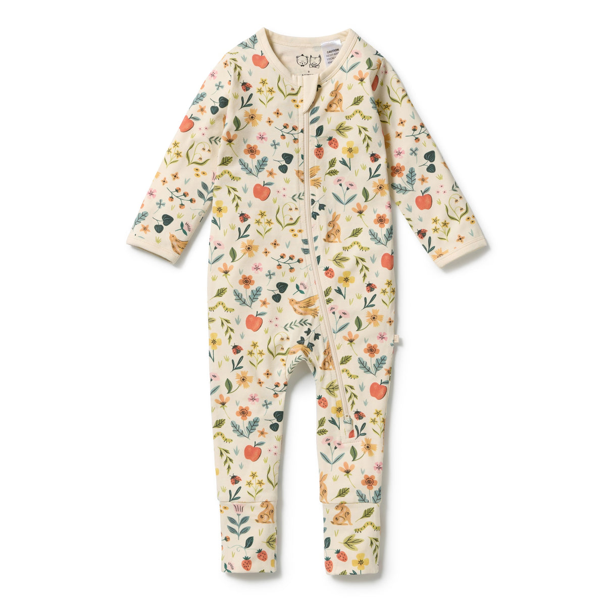 Summer Garden Organic Zipsuit with Feet