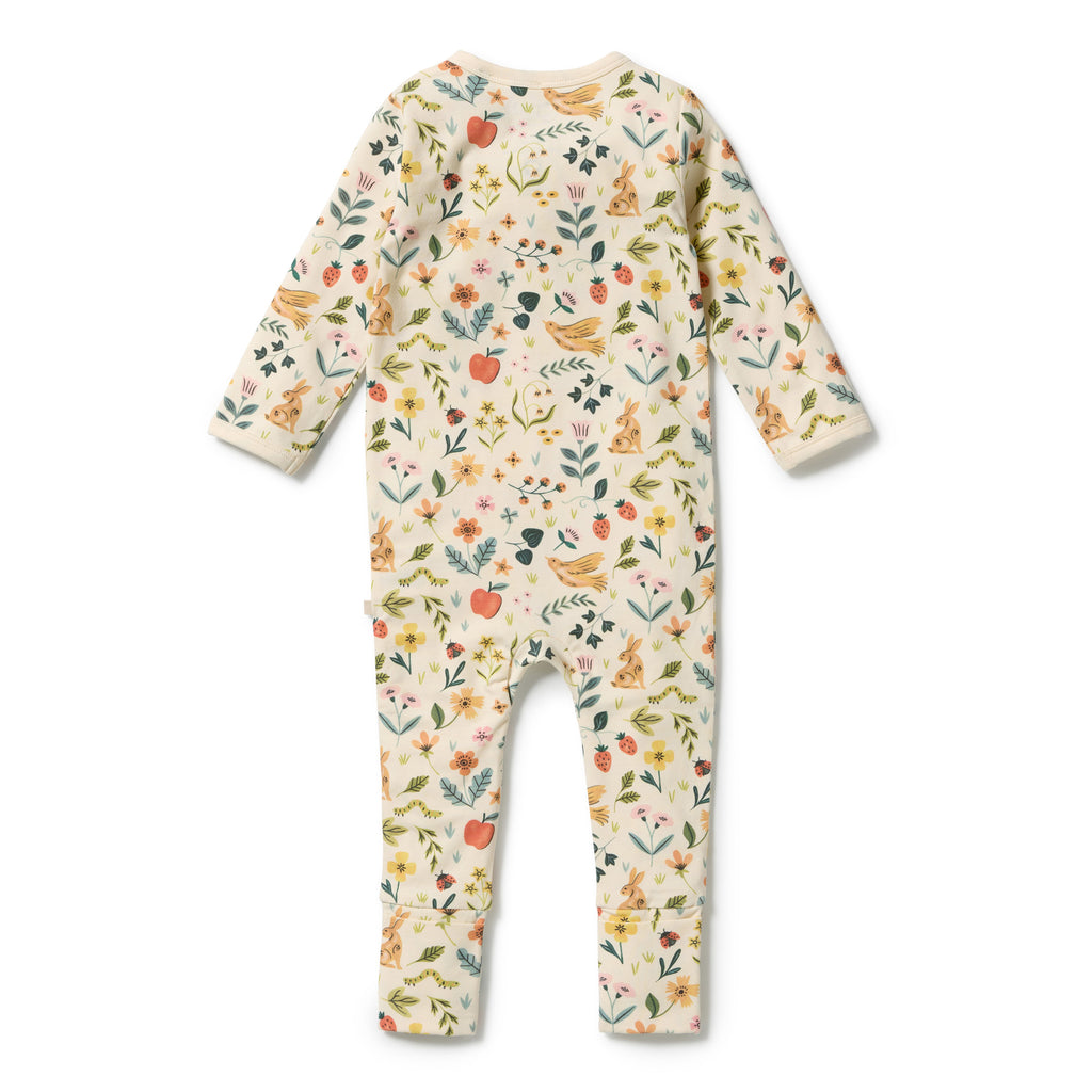 Summer Garden Organic Zipsuit with Feet