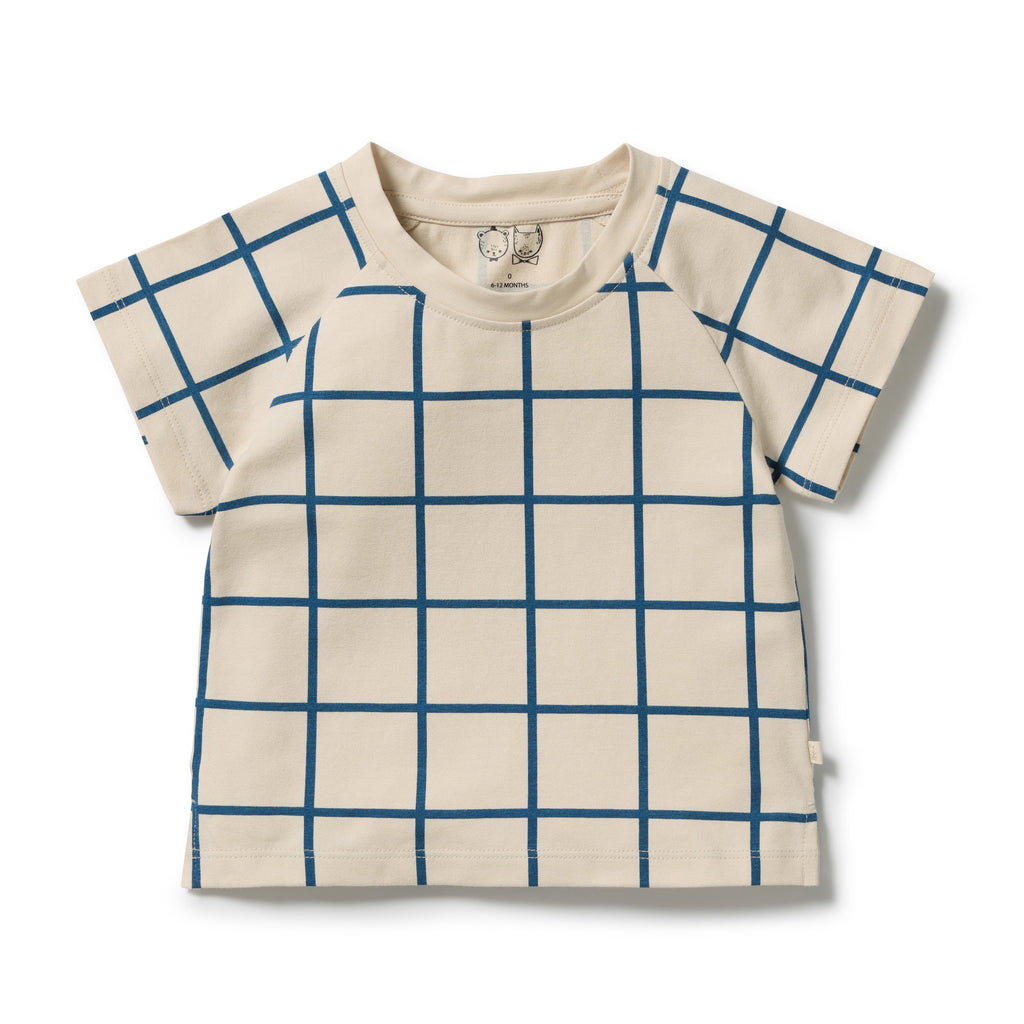 Bright Blue Check Organic Tee