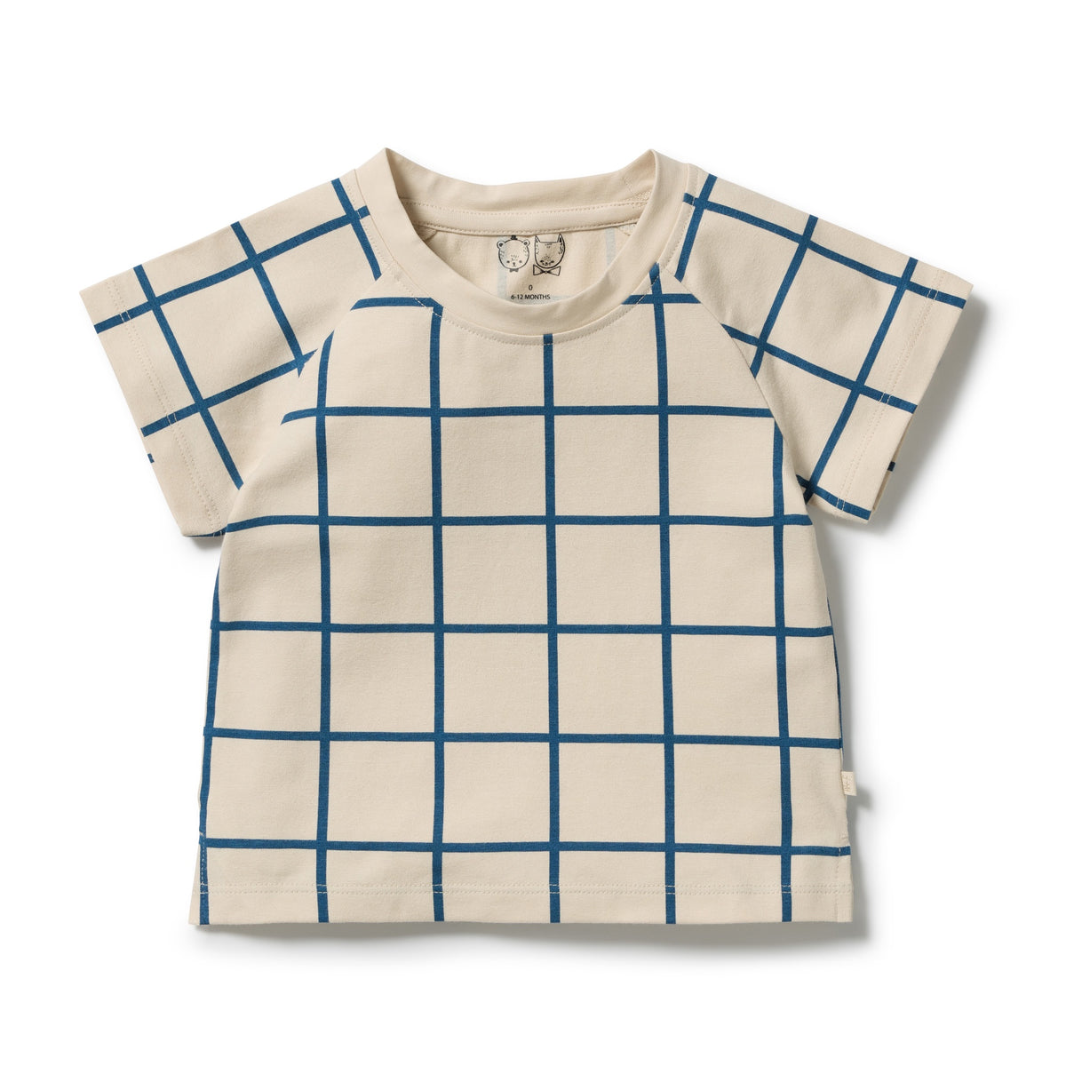 Bright Blue Check Organic Tee