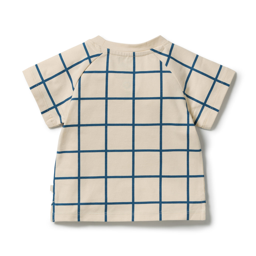 Bright Blue Check Organic Tee