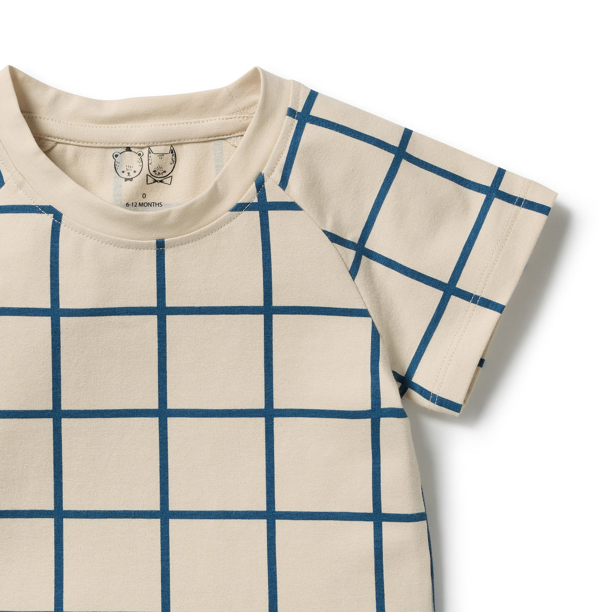 Bright Blue Check Organic Tee