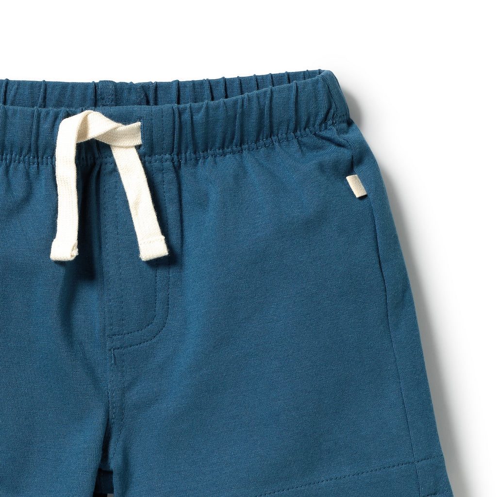Bright Blue Organic Tie Front Short
