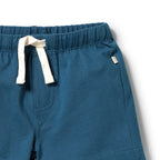 Bright Blue Organic Tie Front Short