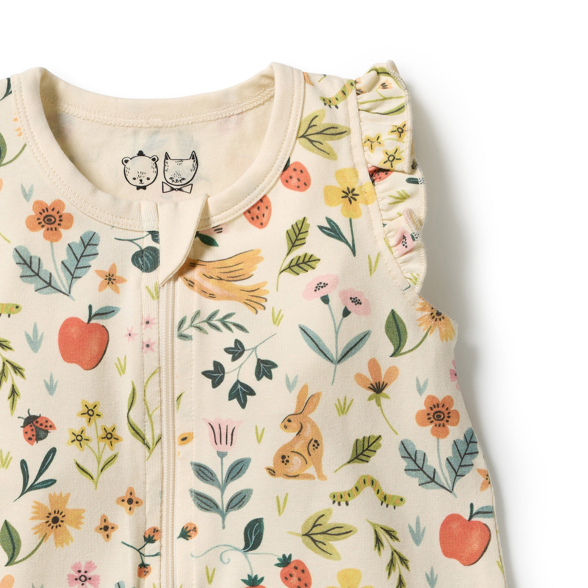 Summer Garden Organic Ruffle Zipsuit