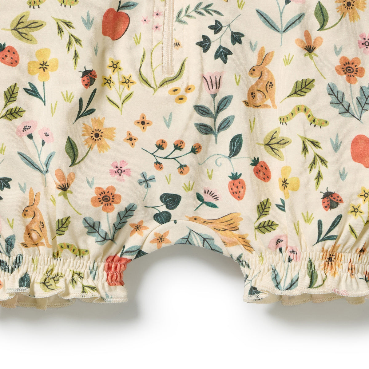 Summer Garden Organic Ruffle Zipsuit