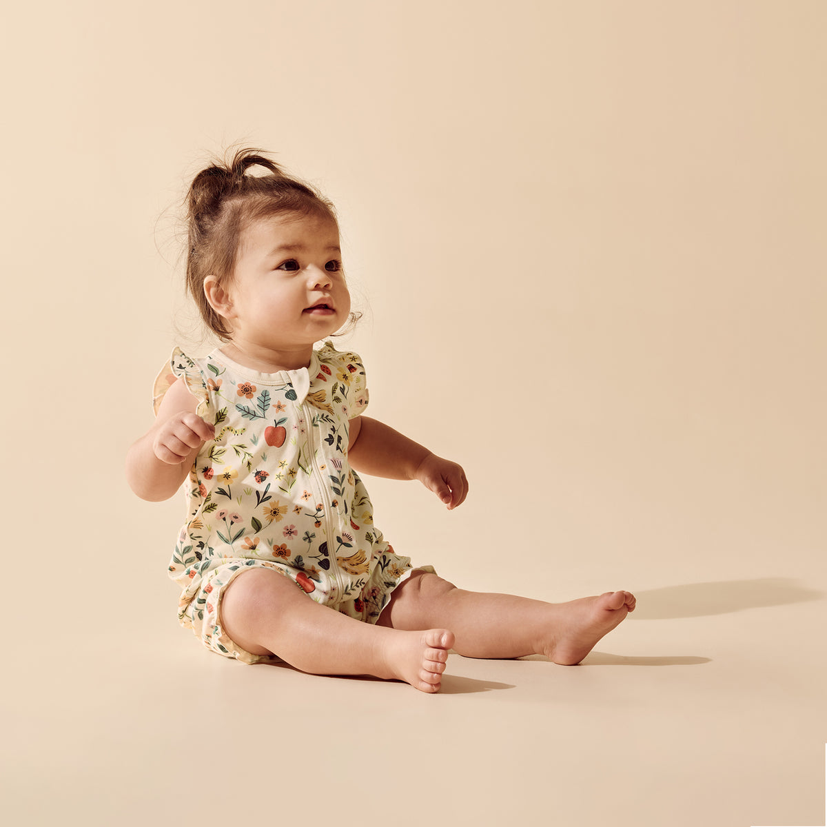 Summer Garden Organic Ruffle Zipsuit