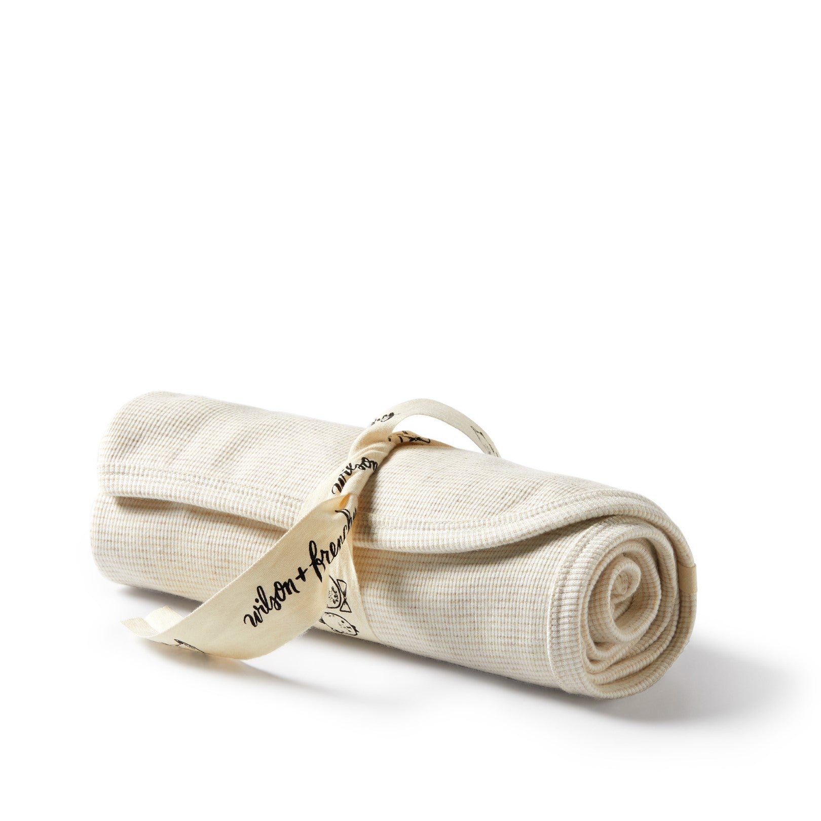 Organic Stripe Rib Bunny Rug - Oatmeal