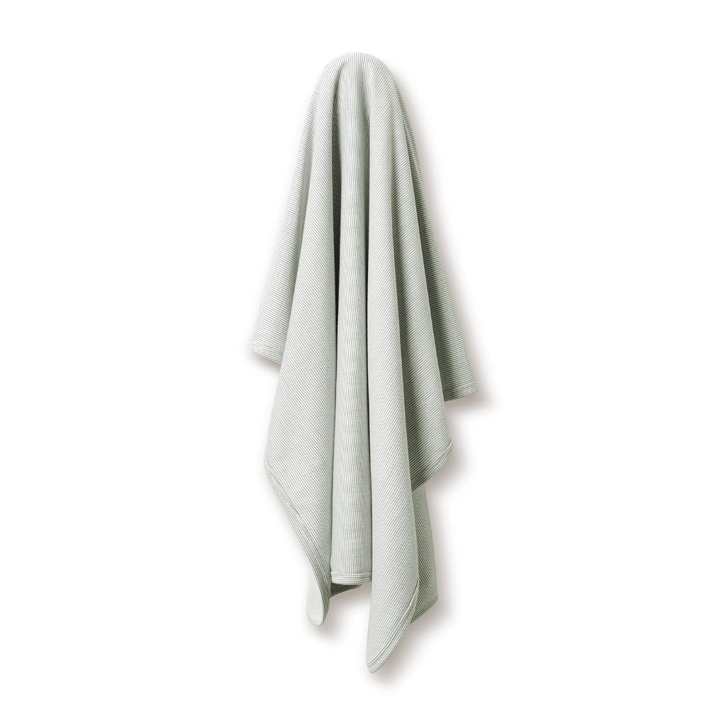 Organic Stripe Rib Bunny Rug Fern