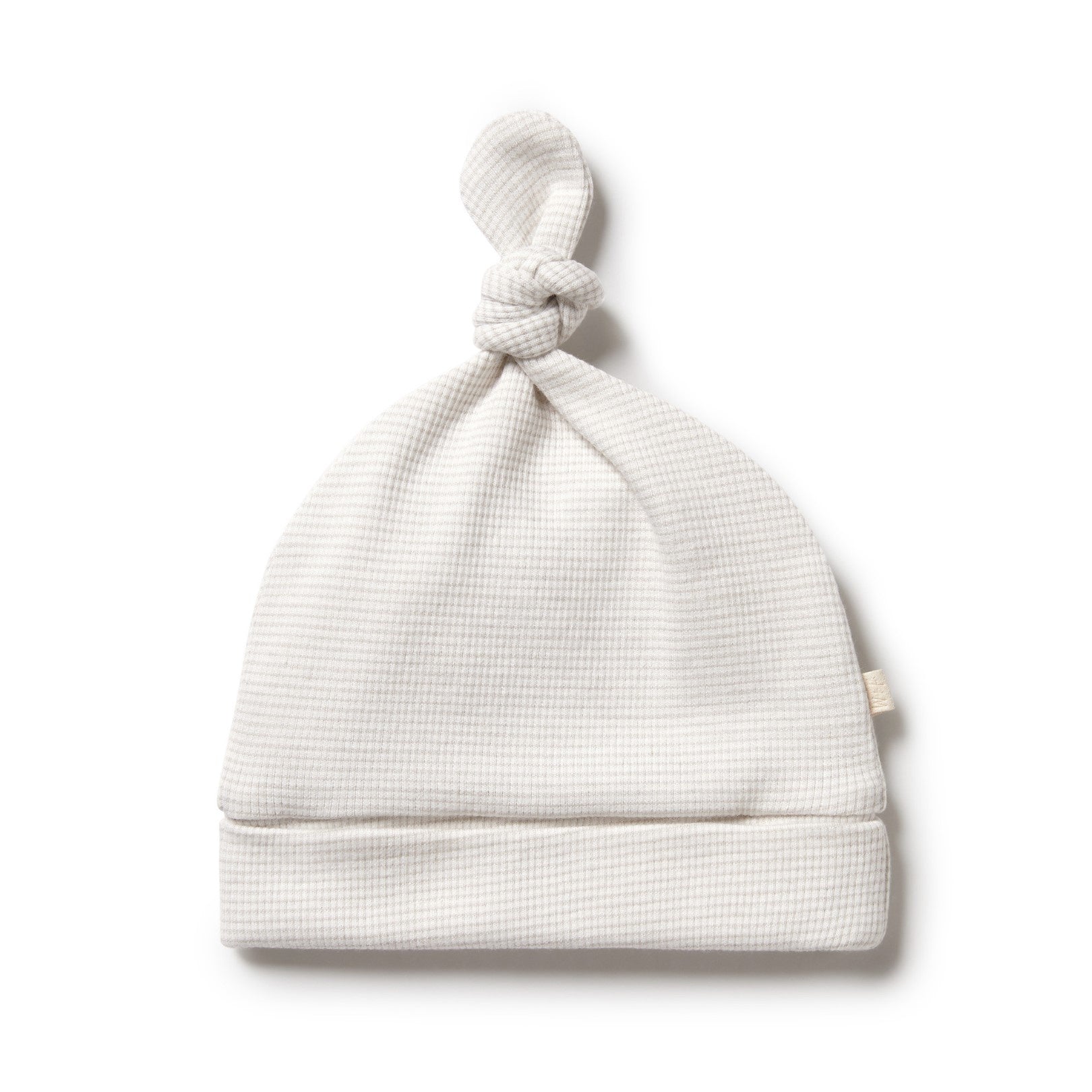 Organic Stripe Rib Knot Hat Clay