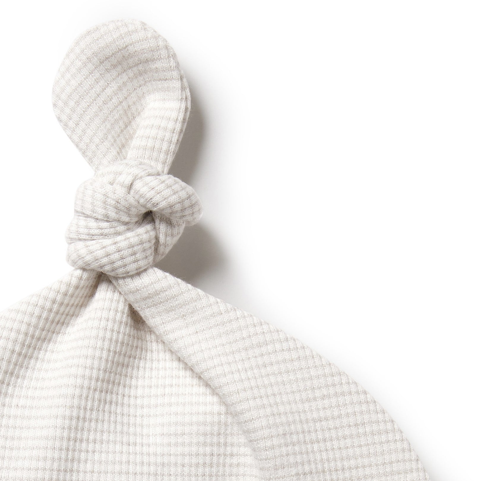 Organic Stripe Rib Knot Hat Clay